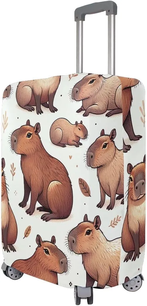 CHIFIGNO Cute Capybara Travel Bag Cover Suitcase Protector Cover Fits 18-32 Inch Luggage M Fits 22-24 Inch