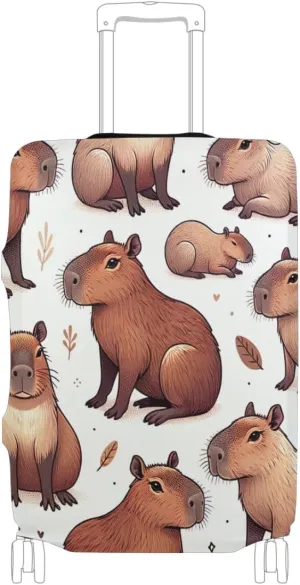 CHIFIGNO Cute Capybara Travel Bag Cover Suitcase Protector Cover Fits 18-32 Inch Luggage M Fits 22-24 Inch