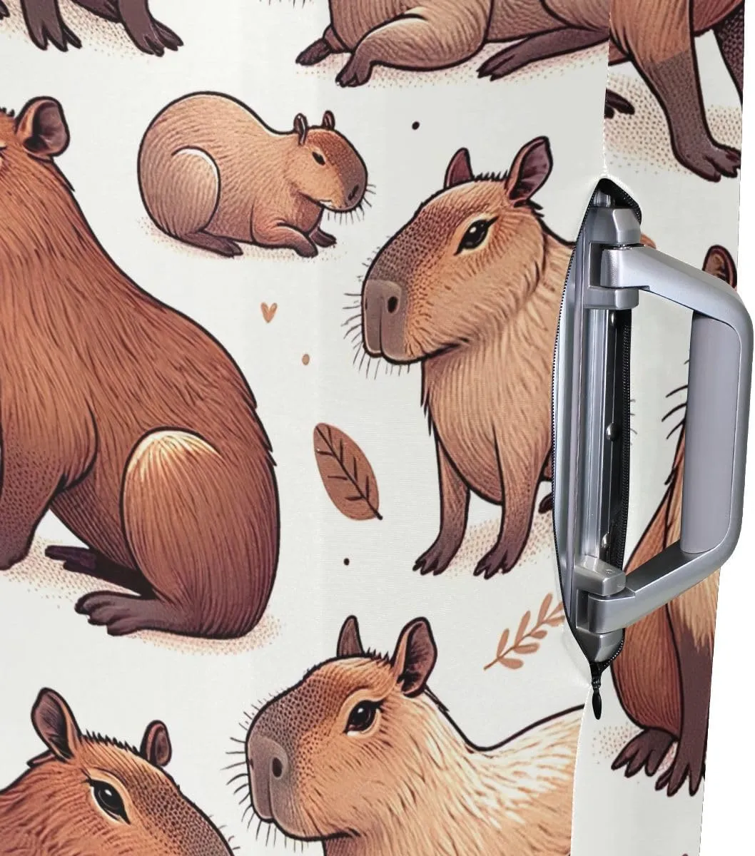 CHIFIGNO Cute Capybara Travel Bag Cover Suitcase Protector Cover Fits 18-32 Inch Luggage M Fits 22-24 Inch