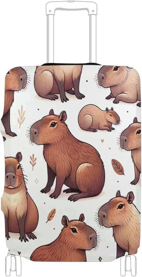 CHIFIGNO Cute Capybara Travel Bag Cover Suitcase Protector Cover Fits 18-32 Inch Luggage M Fits 22-24 Inch