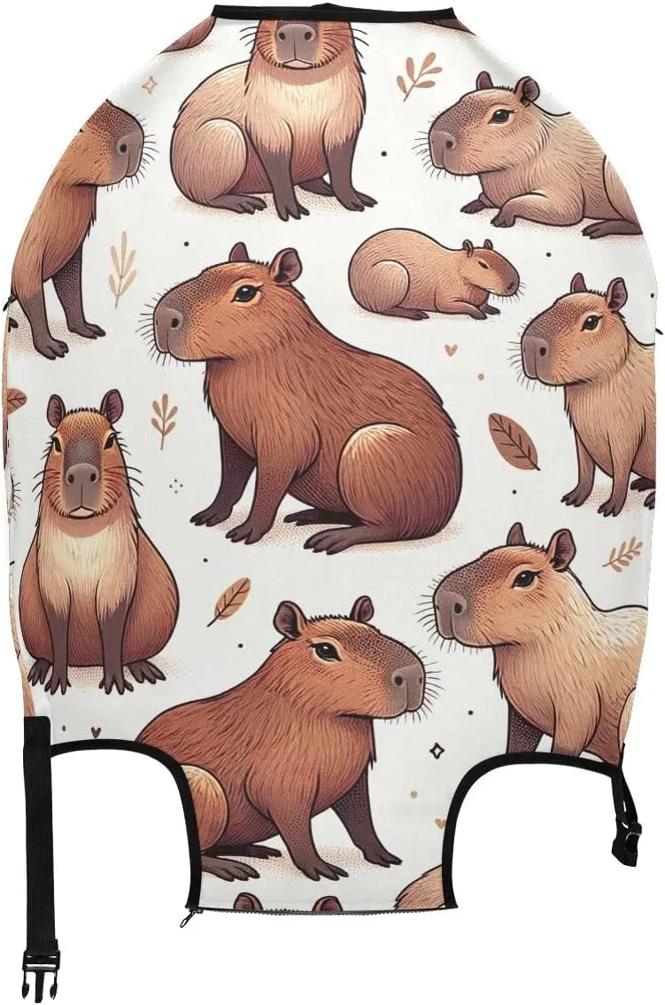 CHIFIGNO Cute Capybara Travel Bag Cover Suitcase Protector Cover Fits 18-32 Inch Luggage M Fits 22-24 Inch