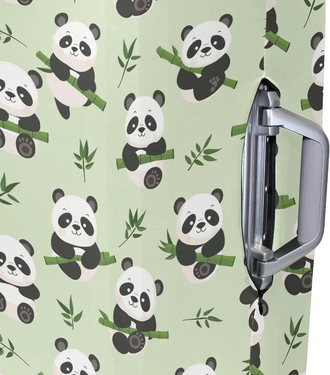 CHIFIGNO Cute Panda Travel Luggage Cover Fits 18-32 Inch Luggage Protector Cover Elastic Luggage Anti-scratch Cover for Suitcase M Fits 22-24 Inch