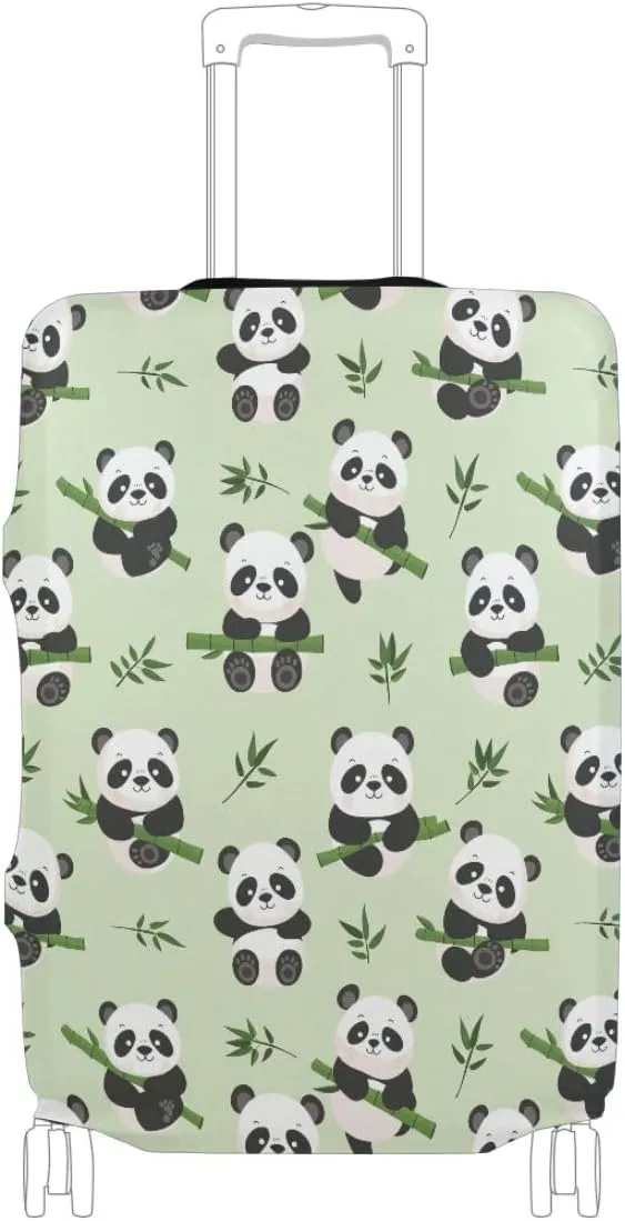 CHIFIGNO Cute Panda Travel Luggage Cover Fits 18-32 Inch Luggage Protector Cover Elastic Luggage Anti-scratch Cover for Suitcase M Fits 22-24 Inch