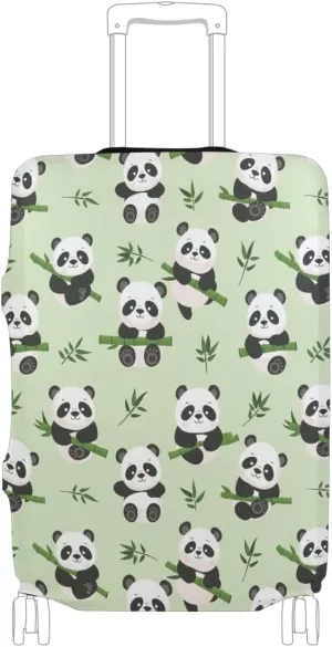 CHIFIGNO Cute Panda Travel Luggage Cover Fits 18-32 Inch Luggage Protector Cover Elastic Luggage Anti-scratch Cover for Suitcase M Fits 22-24 Inch