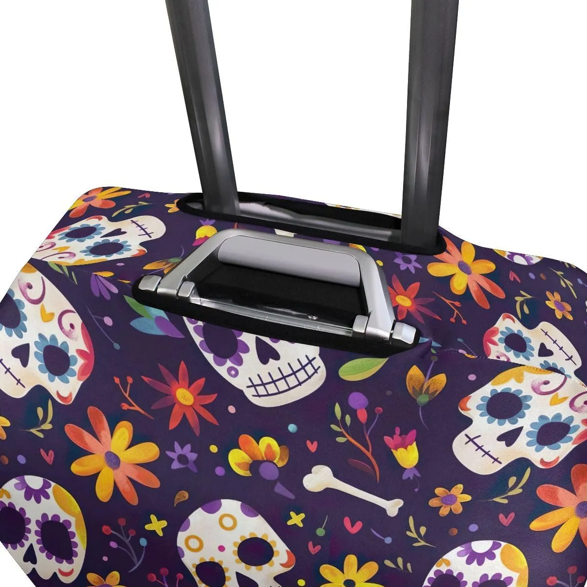 CHIFIGNO Day of Dead Skulls Cover for Luggage Travel Fits 18-32 Inch Protective Suitcase Cover Elastic Luggage Anti-scratch Suitcase Covers M Fits 22-24 Inch