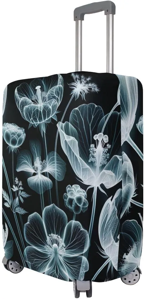 CHIFIGNO Flowers Travel Bag Cover Luggage Protector Covers Fits 18-32 Inch Luggage XL Fits 29-32 Inch