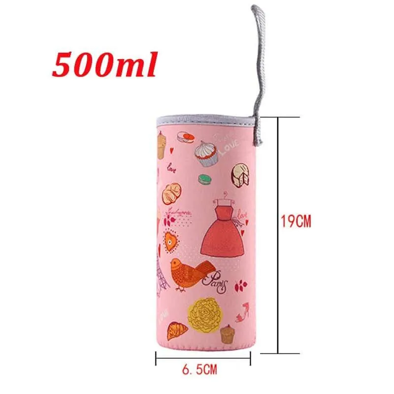 Colorful Printed Neoprene Water Bottle Pouch