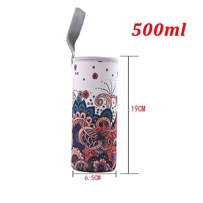 Colorful Printed Neoprene Water Bottle Pouch