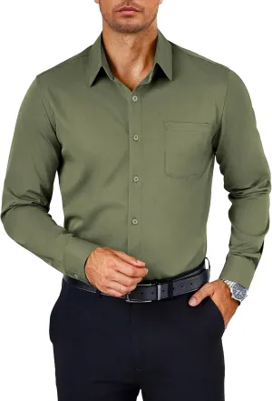 COOFANDY Mens Dress Shirts Wrinkle Free Long Sleeve Button Down Shirts Formal Business Shirt