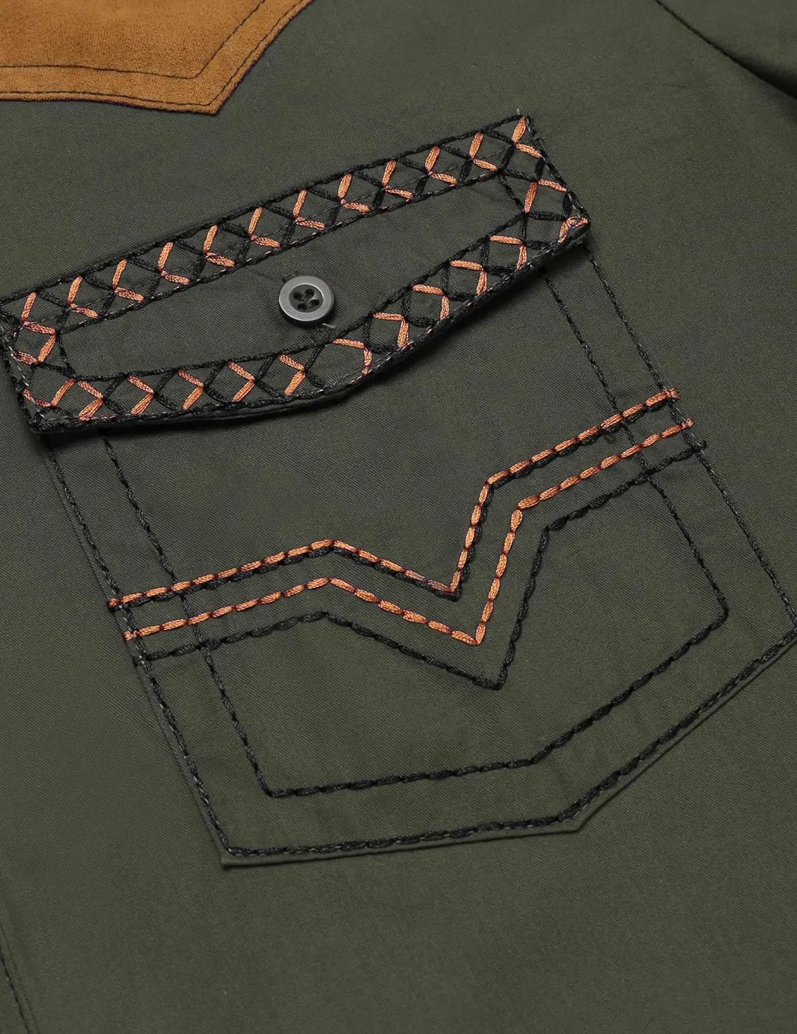 COOFANDY Men's Western Cowboy Shirt Embroidered Long Sleeve Slim Fit Casual Cotton Button Down Hippie Shirts with Pockets