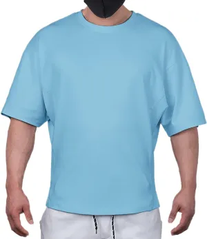 Cotton Gym Shirts Oversized Athletic Workout Shirts Short Sleeve for Men T65