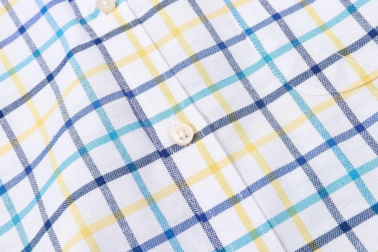 Cromoncent Mens Long Sleeve Oxford Button Down Shirts Casual Dress Shirt for Men,100% Cotton,Plaid/Stripes Shirts