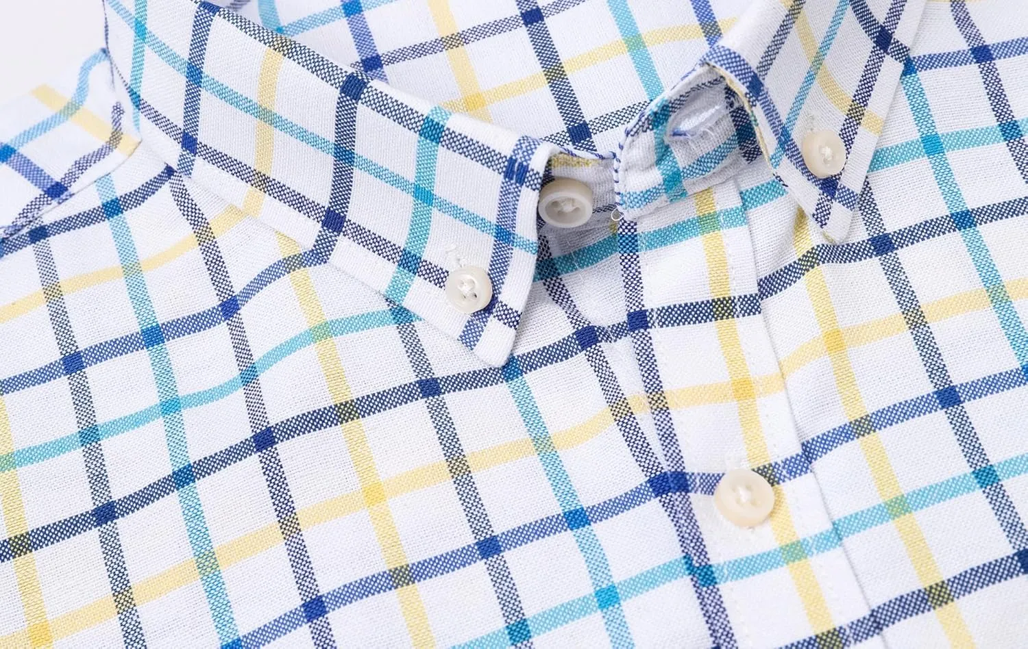 Cromoncent Mens Long Sleeve Oxford Button Down Shirts Casual Dress Shirt for Men,100% Cotton,Plaid/Stripes Shirts