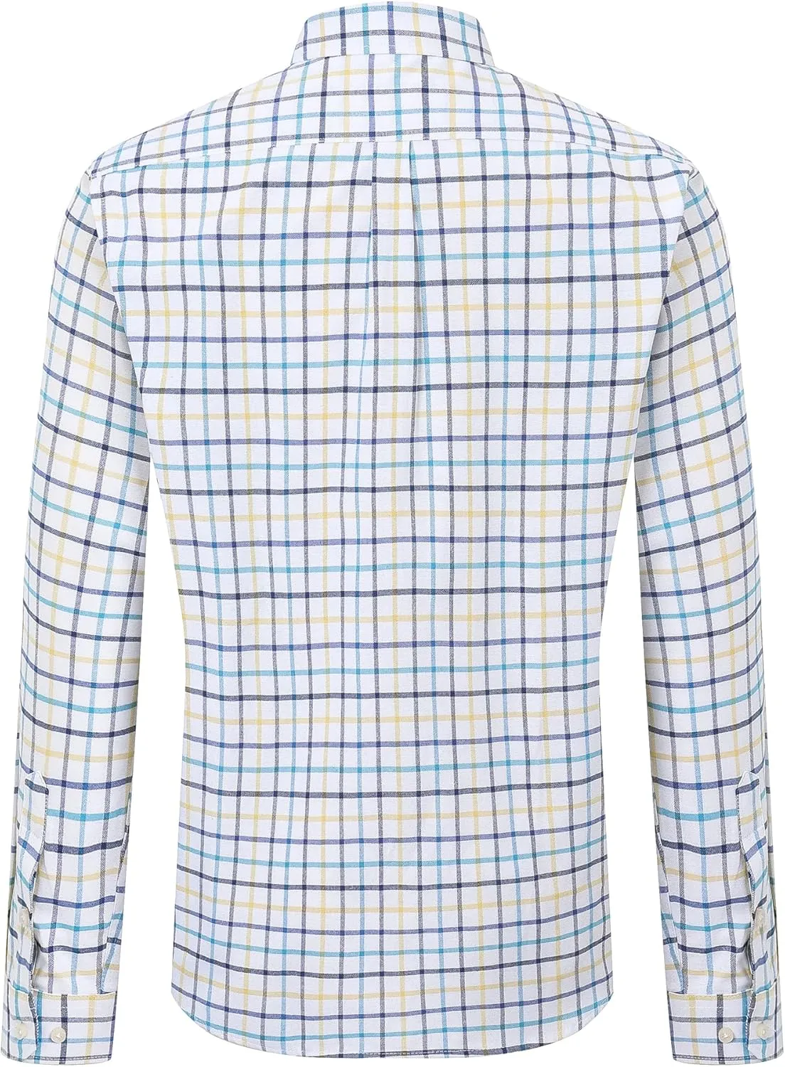 Cromoncent Mens Long Sleeve Oxford Button Down Shirts Casual Dress Shirt for Men,100% Cotton,Plaid/Stripes Shirts