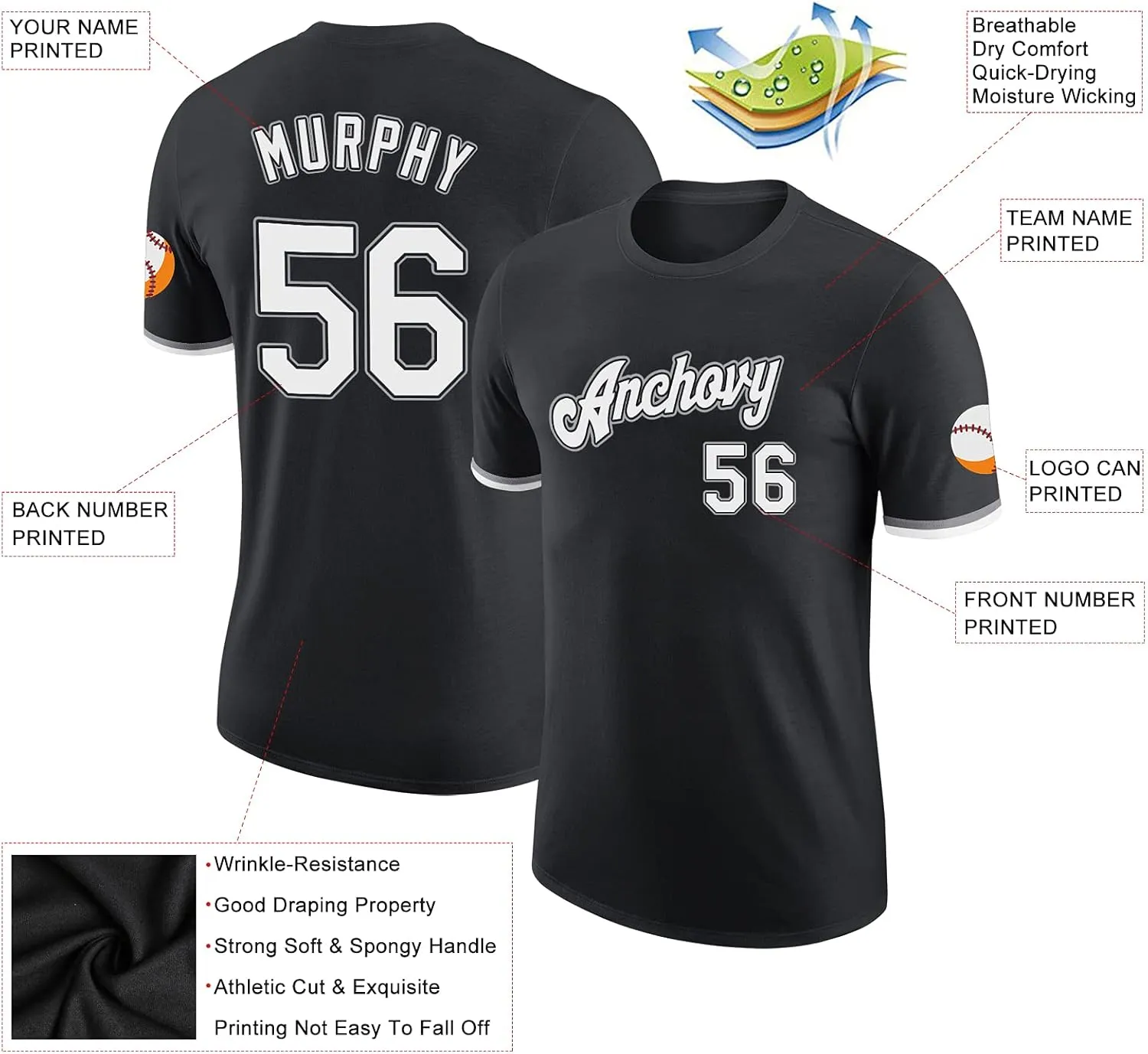 Custom Baseball T-Shirts Customize Shirts for Women Men Add Your own Shirt Personalized Message Unisex T-Shirt