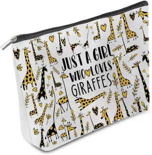 Cute Giraffe Makeup Bag, Giraffe Themed Cosemetic Bag, Adorable Gift Toiletry Pouch Organizer Bag for Daughter Besties Mom Grandma Girl Birthday Gifts Animal Lovers (Giraffe)