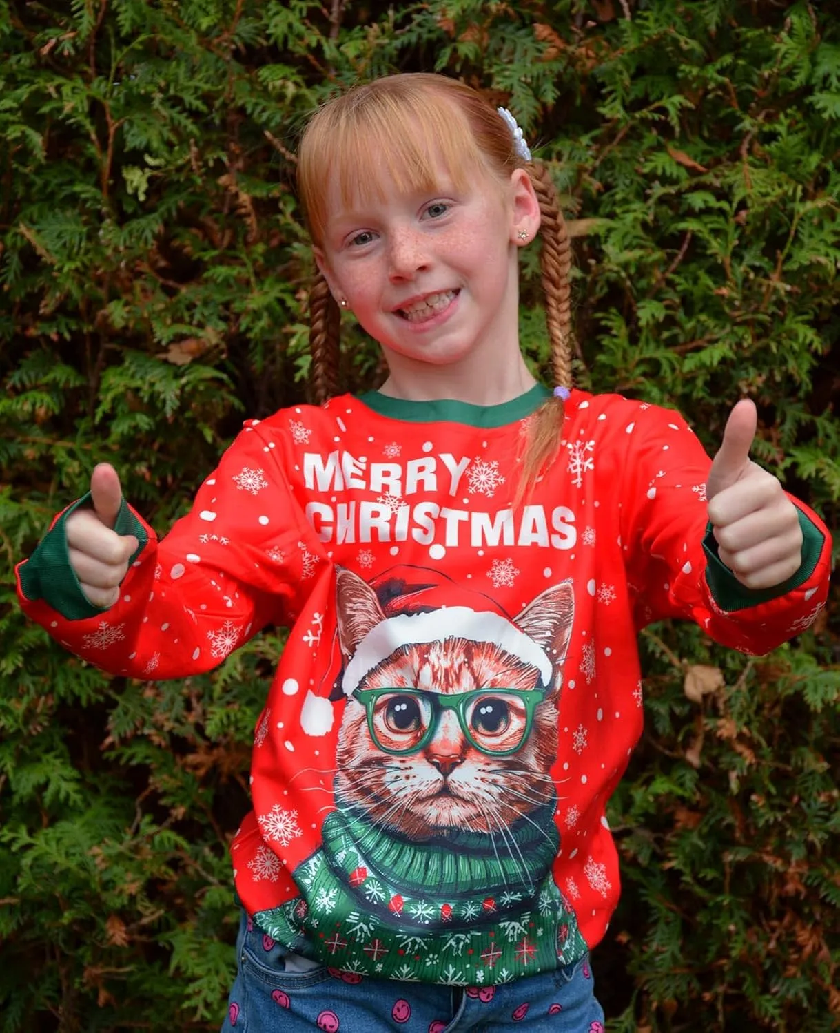 Cutemile Girls Boys Ugly Christmas Sweater Kids Novelty Xmas Fleece Sweatshirt 3D Print Pullover Shirt 4-16 Years