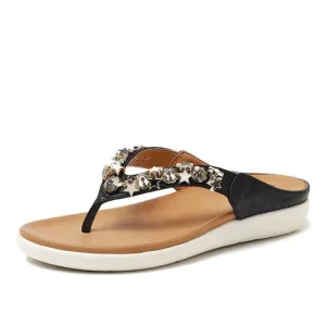 Cuzcare Orthopedic Sandals Jeweled Soft Arch Support Insole Flip-flops Bling Summer