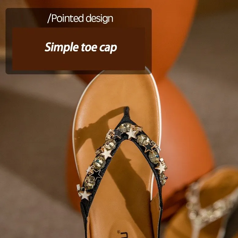 Cuzcare Orthopedic Sandals Jeweled Soft Arch Support Insole Flip-flops Bling Summer