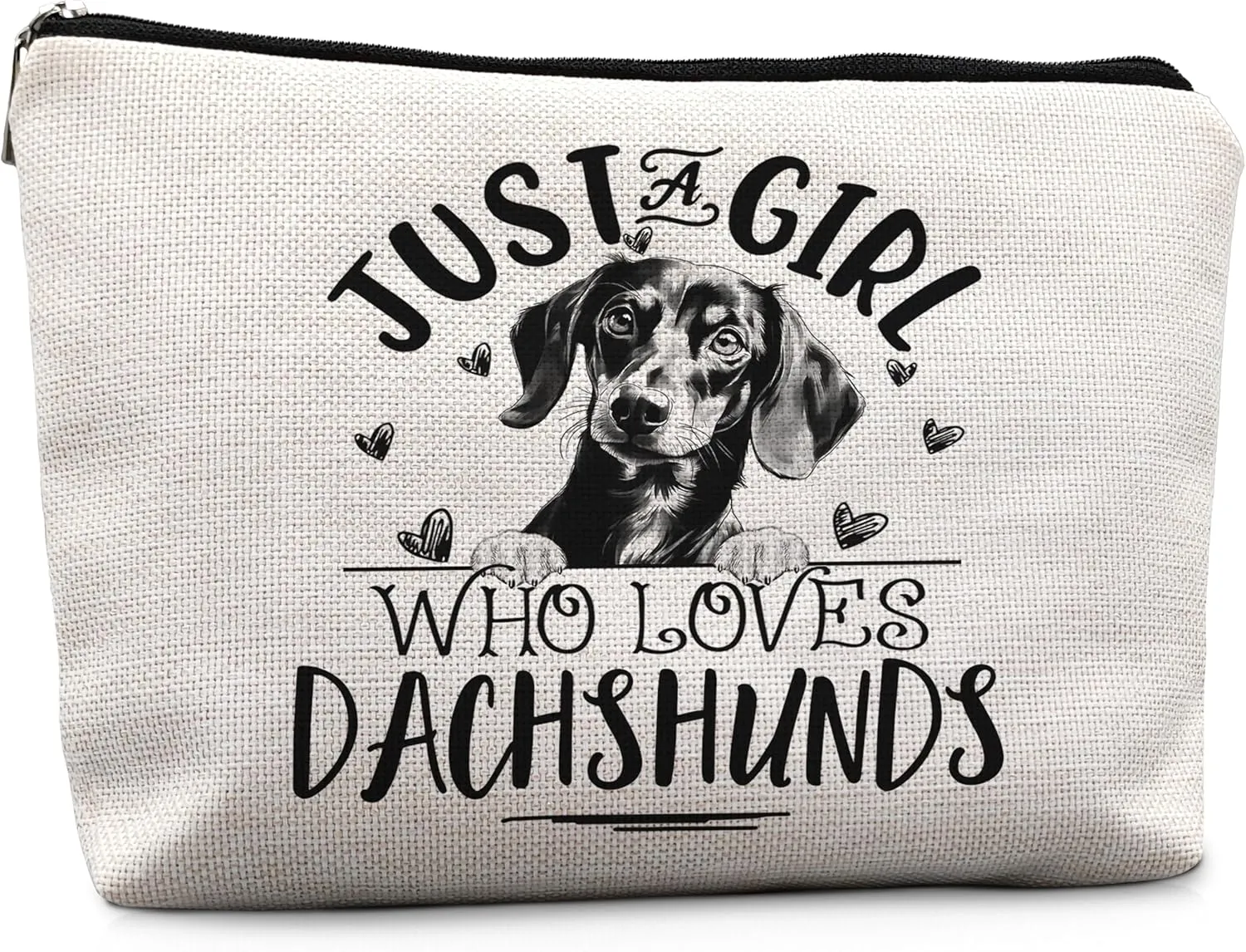 Dachshund Wiener Dog Makeup Bag - Dachshund Mom & Lover Gifts - Cosmetic & Toiletry Bag
