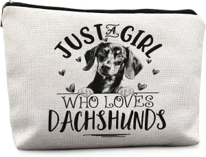 Dachshund Wiener Dog Makeup Bag - Dachshund Mom & Lover Gifts - Cosmetic & Toiletry Bag