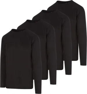 DARESAY 4-Pack: Mens Long Sleeve Tee Shirts, Long Sleeve Shirts for Men Pack of 4, Dri Fit Shirts for Men
