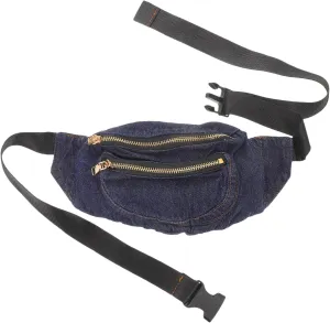 Denim Belt Bag for Women Waist Bag 9.84x6.29inch Vintage Denim Fanny Pack Adjustable Belt Crossbody Waist Bag Chest Bag Fashion Washed Soft Denim Messenger Bag Travel Running Chest Pocket