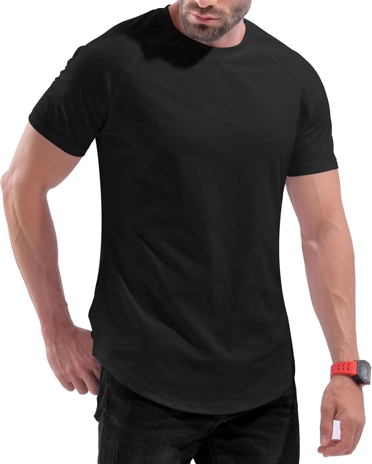 DEOLAX Mens T Shirt Fashion Muscle Crew Neck Mens Tee Shirts Short Sleeve Casual Classic Dry Fit Mens Athletic Tee Shirts