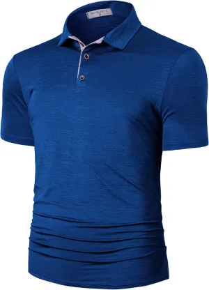 Derminpro Men's Lightweight Golf Polo Shirts Short/Long Sleeve Quick Dry Performance T-Shirts