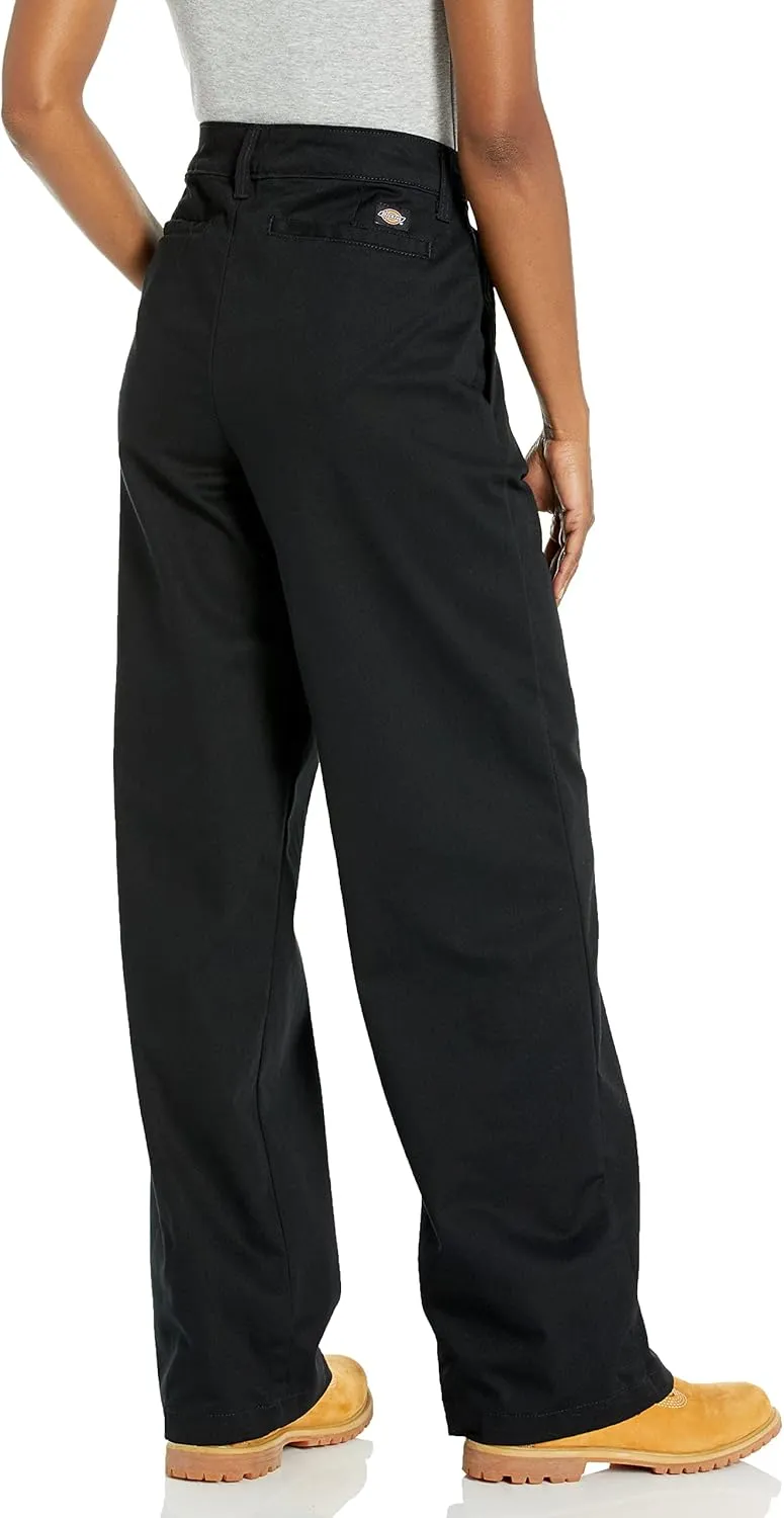 Dickies Women's High Rise Wide Leg Twill Pants