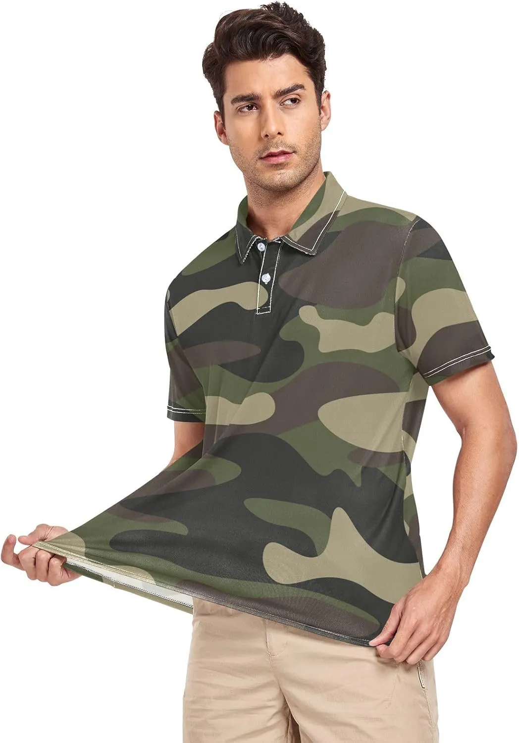 Dinosaur Skeleton Men's Polo Shirts Short Sleeve Quick Dry Athletic Outdoor Sports Golf Shirts S-XXL