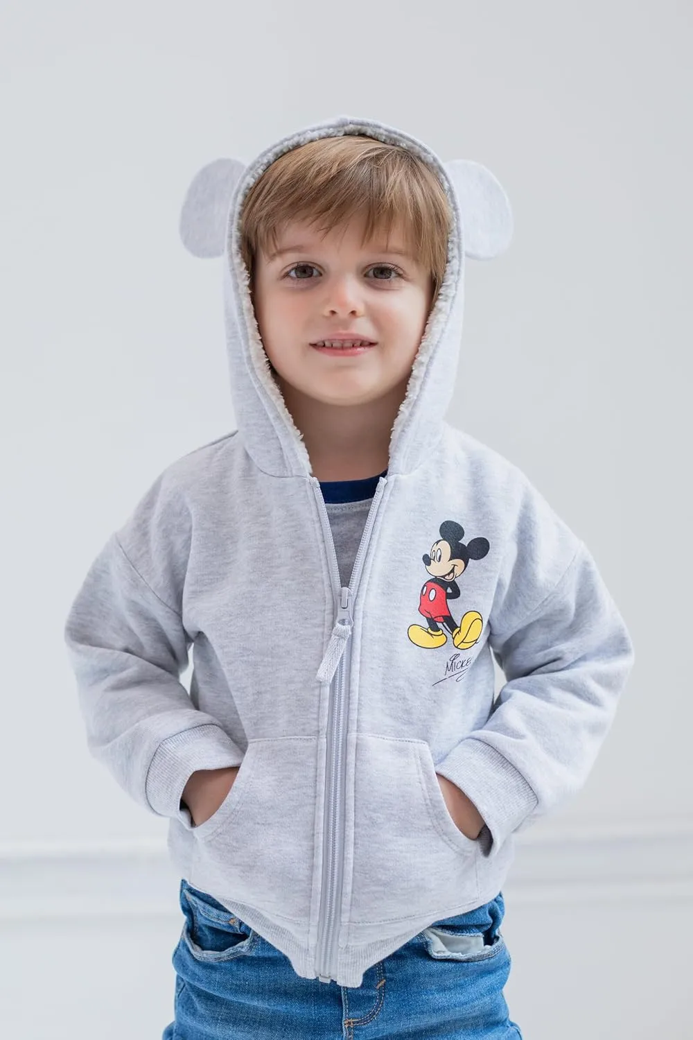 Disney Mickey Mouse Minnie Mouse Lion King Simba Fleece Zip Up Hoodie Newborn to Toddler