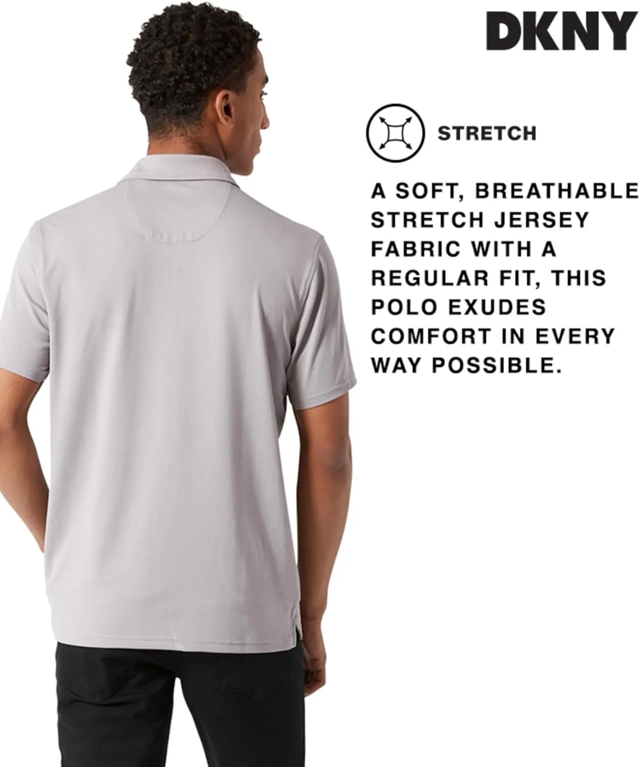 DKNY Mens Polo Shirts - Short Sleeve Quick Dri Fit Golf Polo Shirts for Mens | Performance Men's Polo Shirts with Pocket