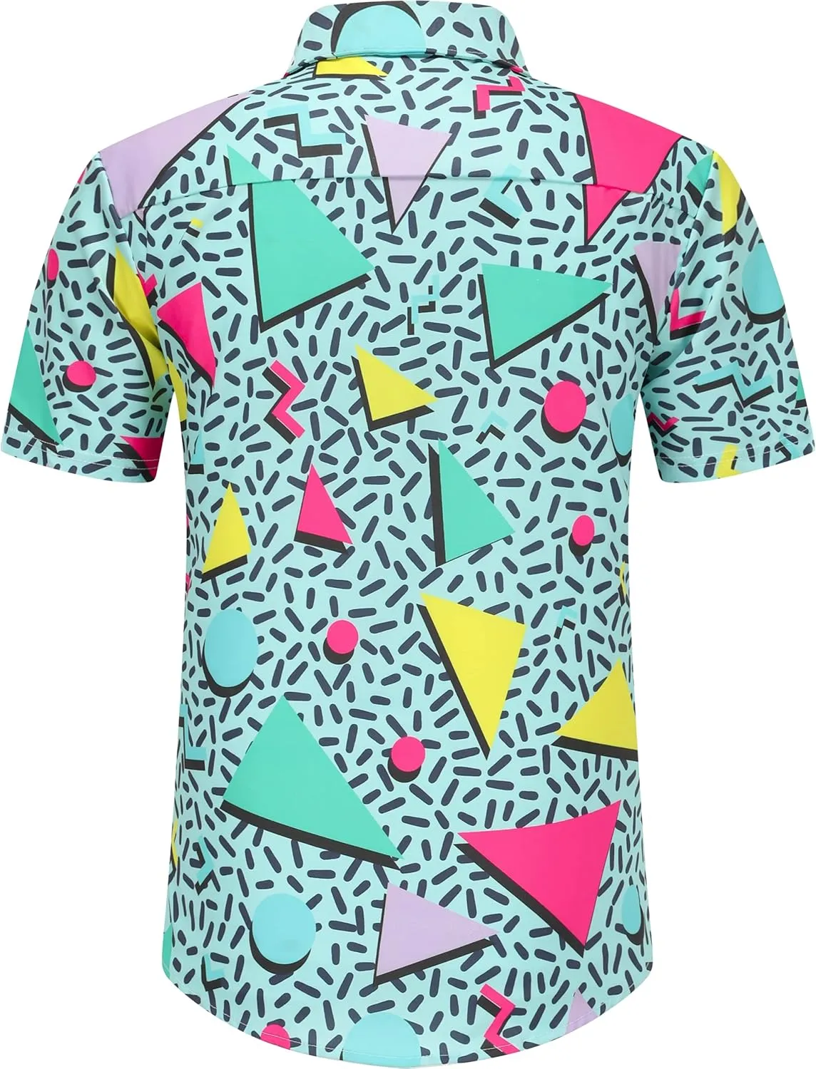 DOOPCCOR 90s Shirt 80s Shirts for Men 80s 90s Disco Retro Casual Button-Down Shirts 80s Mens Clothing