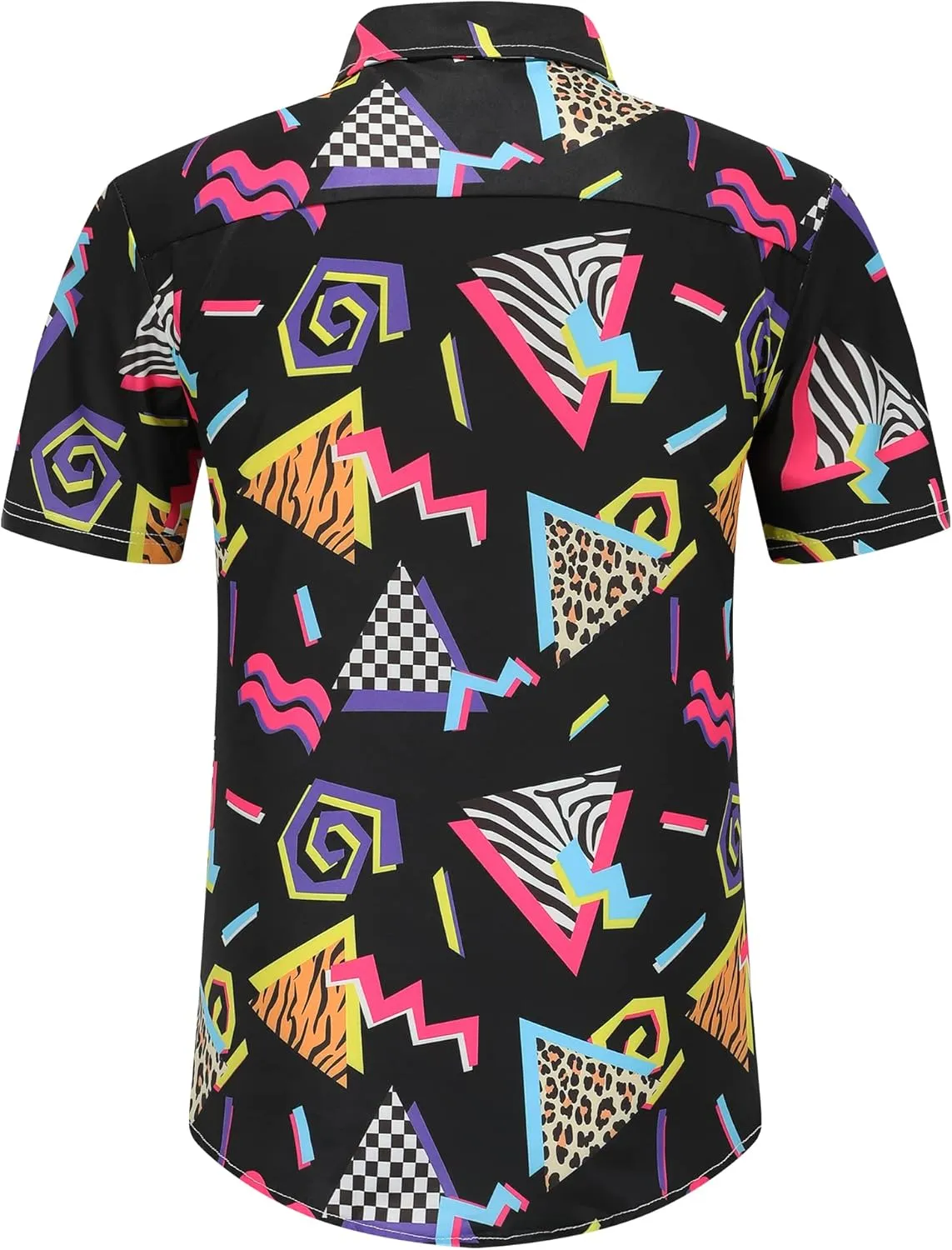 DOOPCCOR 90s Shirt 80s Shirts for Men 80s 90s Disco Retro Casual Button-Down Shirts 80s Mens Clothing