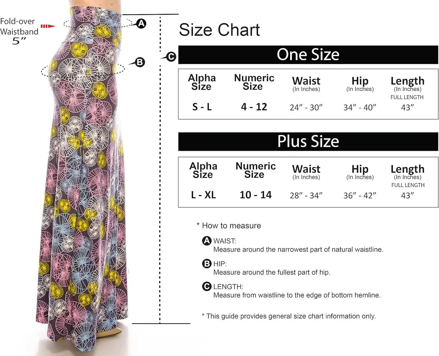 Eevee Womens Casual Long Maxi Skirts - Basic High Waist Fold Over Soft Floor Length Stretch Casual Regular Plus Size