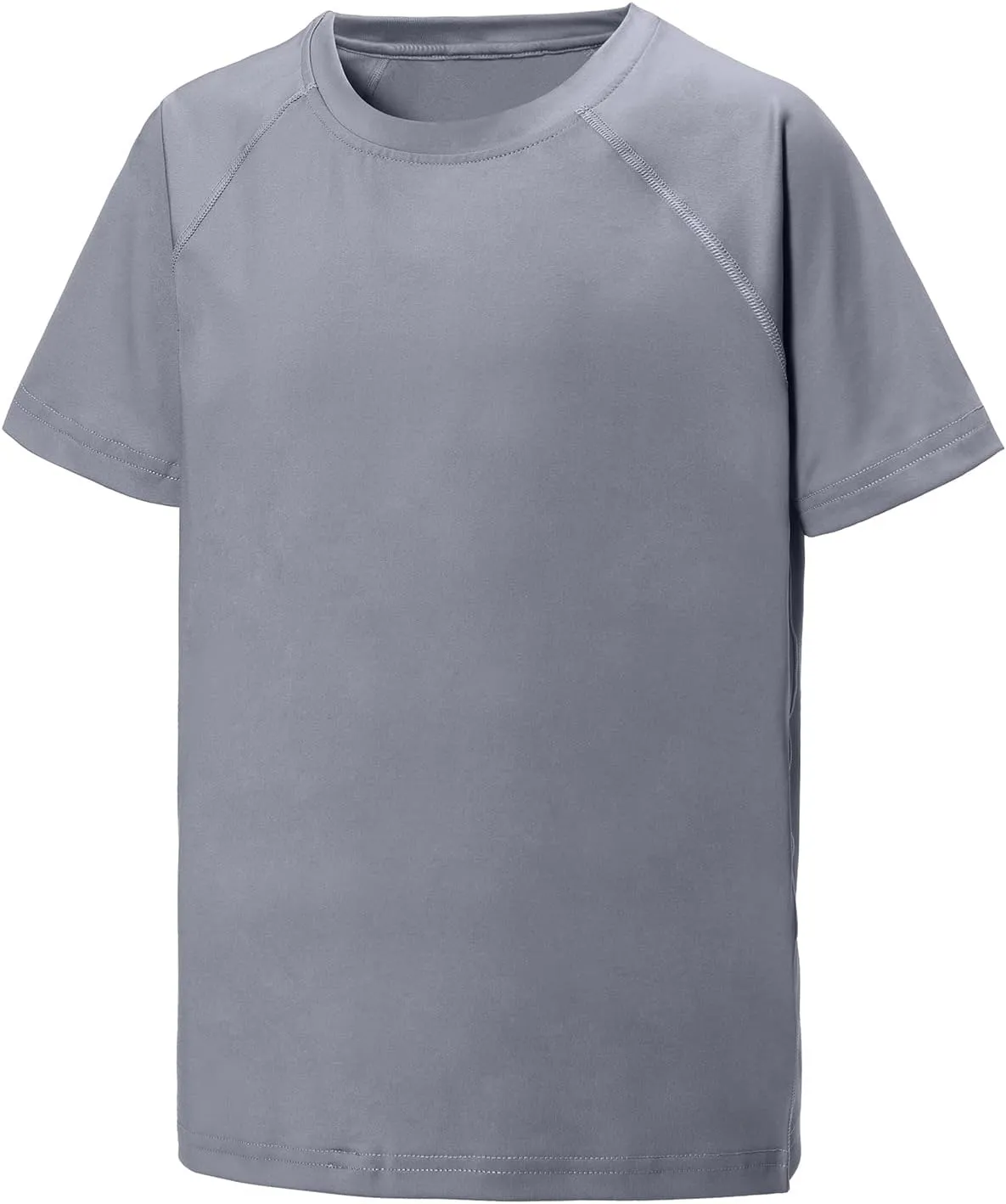 EXARUS Youth Boys Rash Guard Swim Shirts Short Sleeve Sun Shirts Lightweight Quick Dry UPF 50  with Back Zip Pocket