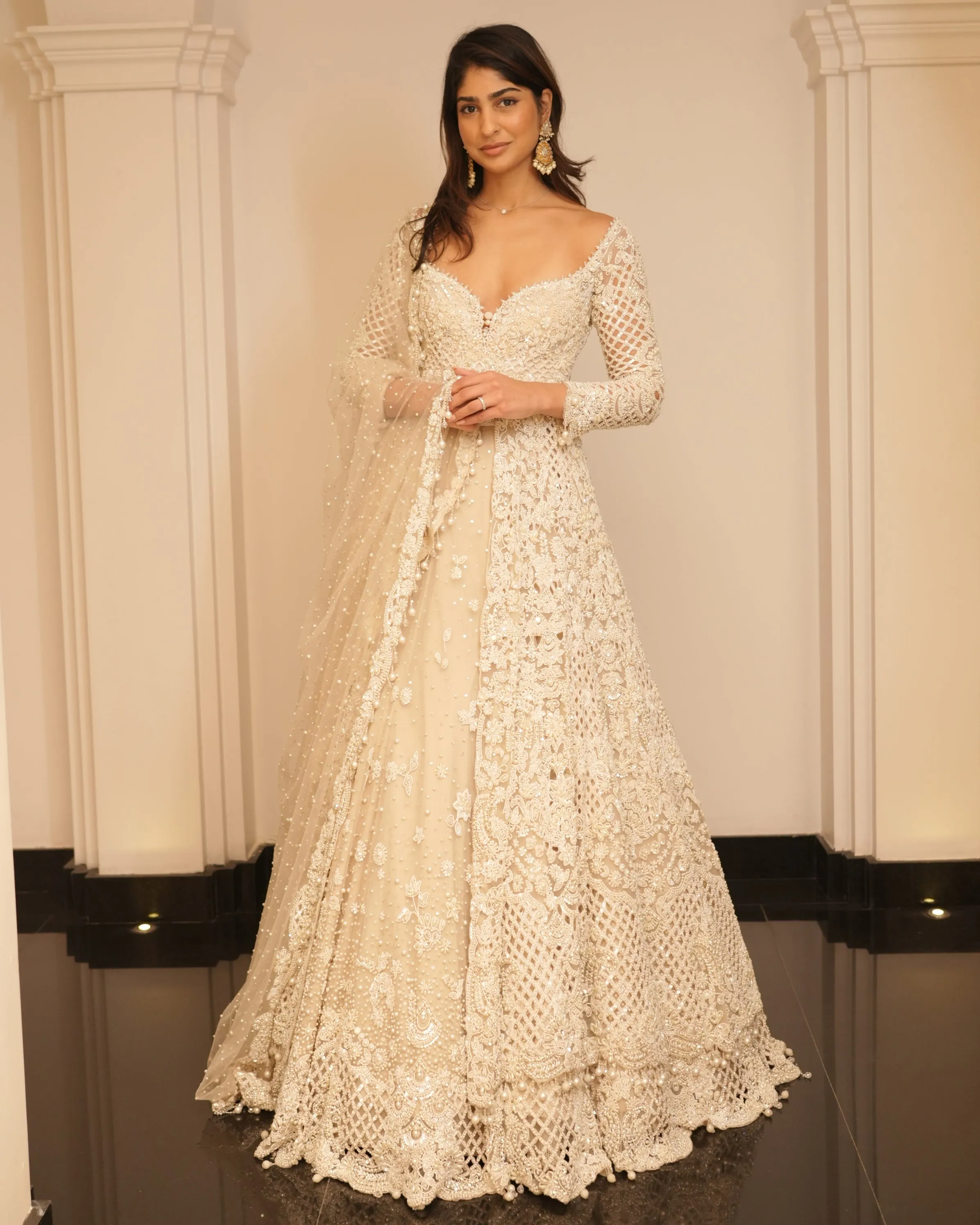 Falaknuma Pearl Jacket Lehenga Set
