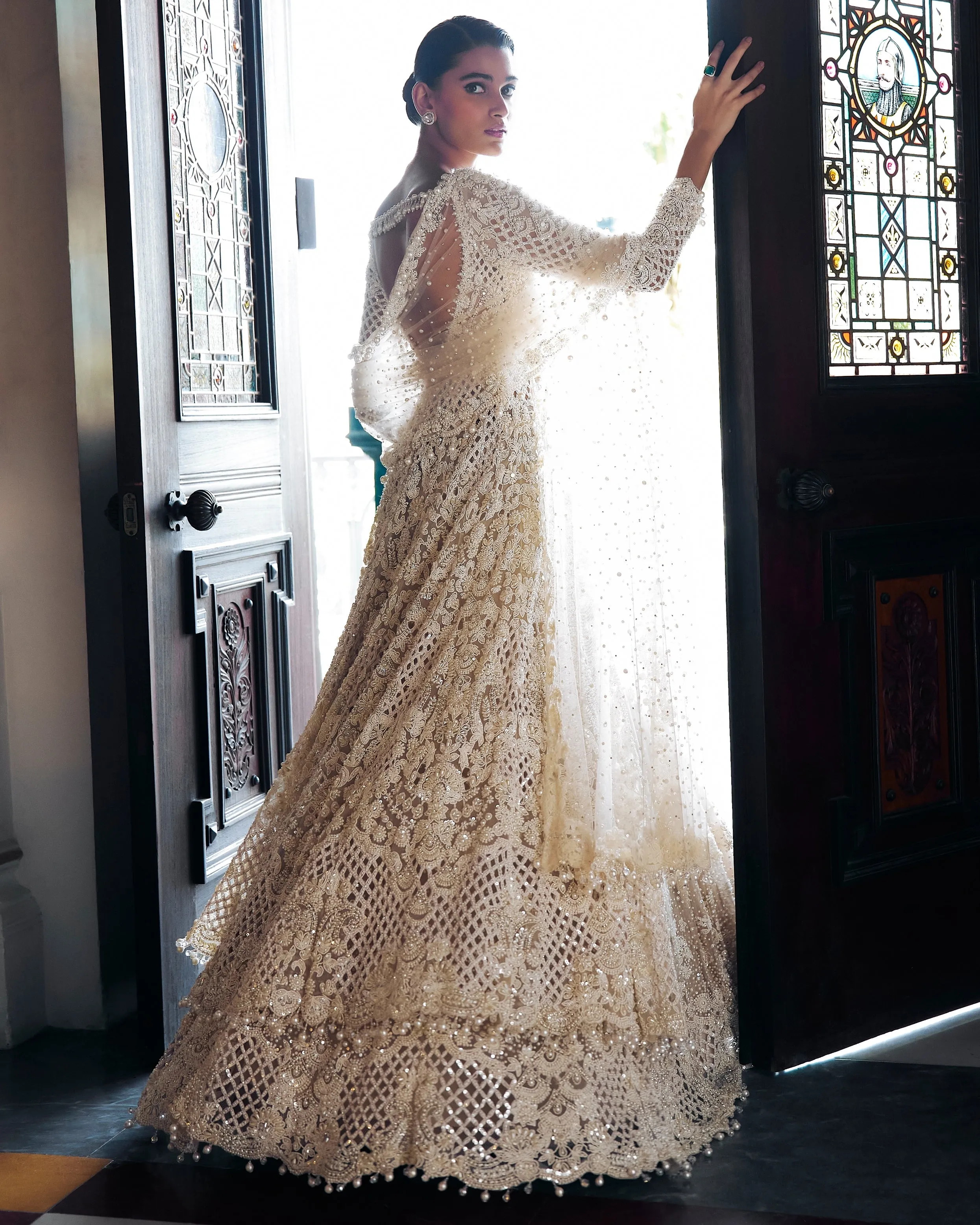 Falaknuma Pearl Jacket Lehenga Set