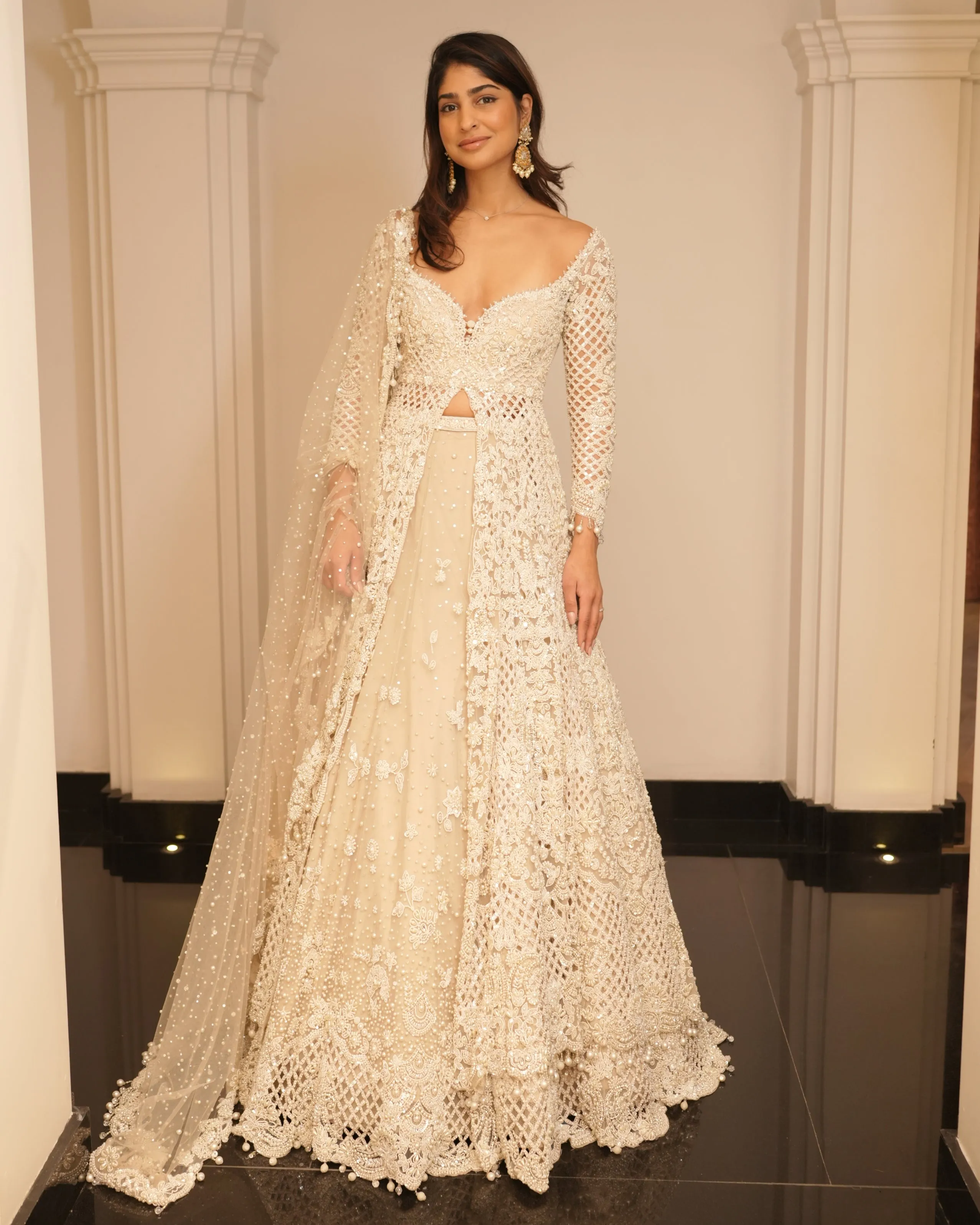 Falaknuma Pearl Jacket Lehenga Set