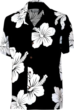 Favant Hawaiian Shirts - Hibiscus Comfortable Hawaiian Beach Shirt for Men. Lightweight Mens Hawaiian Shirts Dries Quickly
