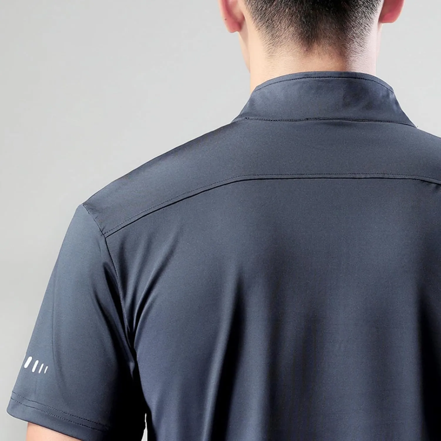 Finelylove Workout Shirts for Men Short Sleeve Quarter Zip Pullover Quick Dry Athletic Gym Shirts Casual Golf Shirt
