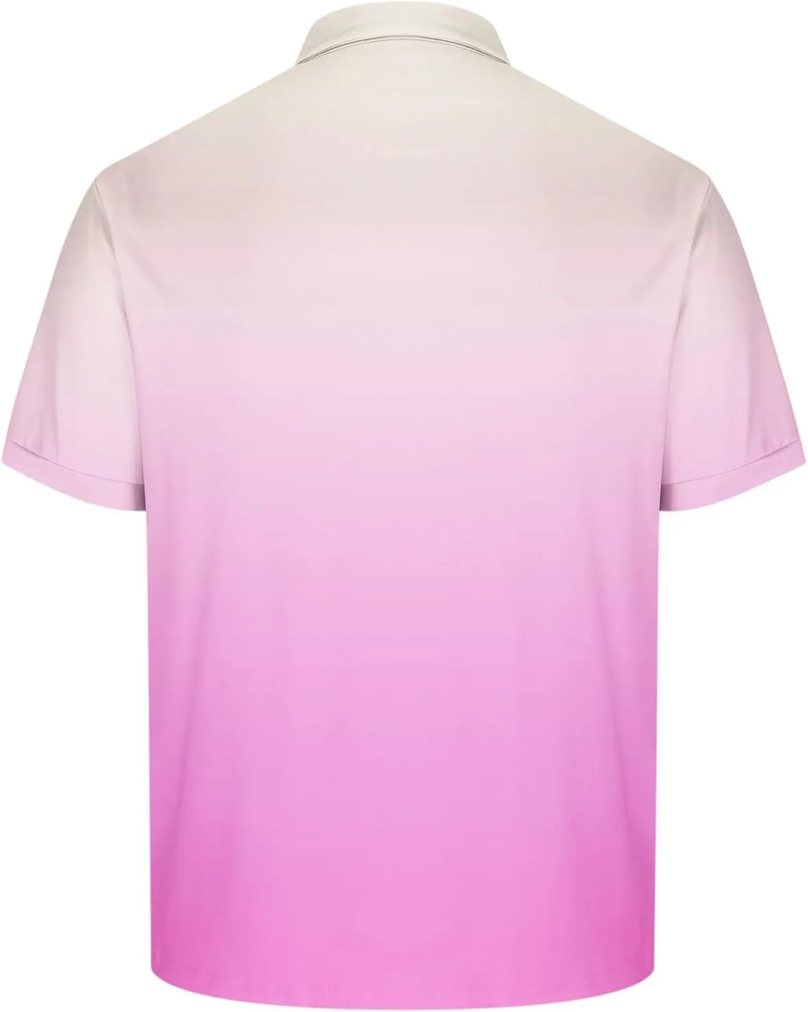 Gradient Color Polos Shirts for Men Short Sleeve Moisture Wicking Quick Dry Tees Gym Sprot Workout Casual Shirts