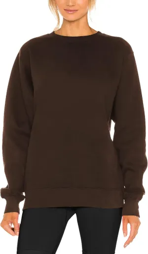 H HIAMIGOS Women's Casual Long sleeves Sweatshirt Tops Basic Loose Fit Round Neck Lightweight Tunic Pullover With Pocket