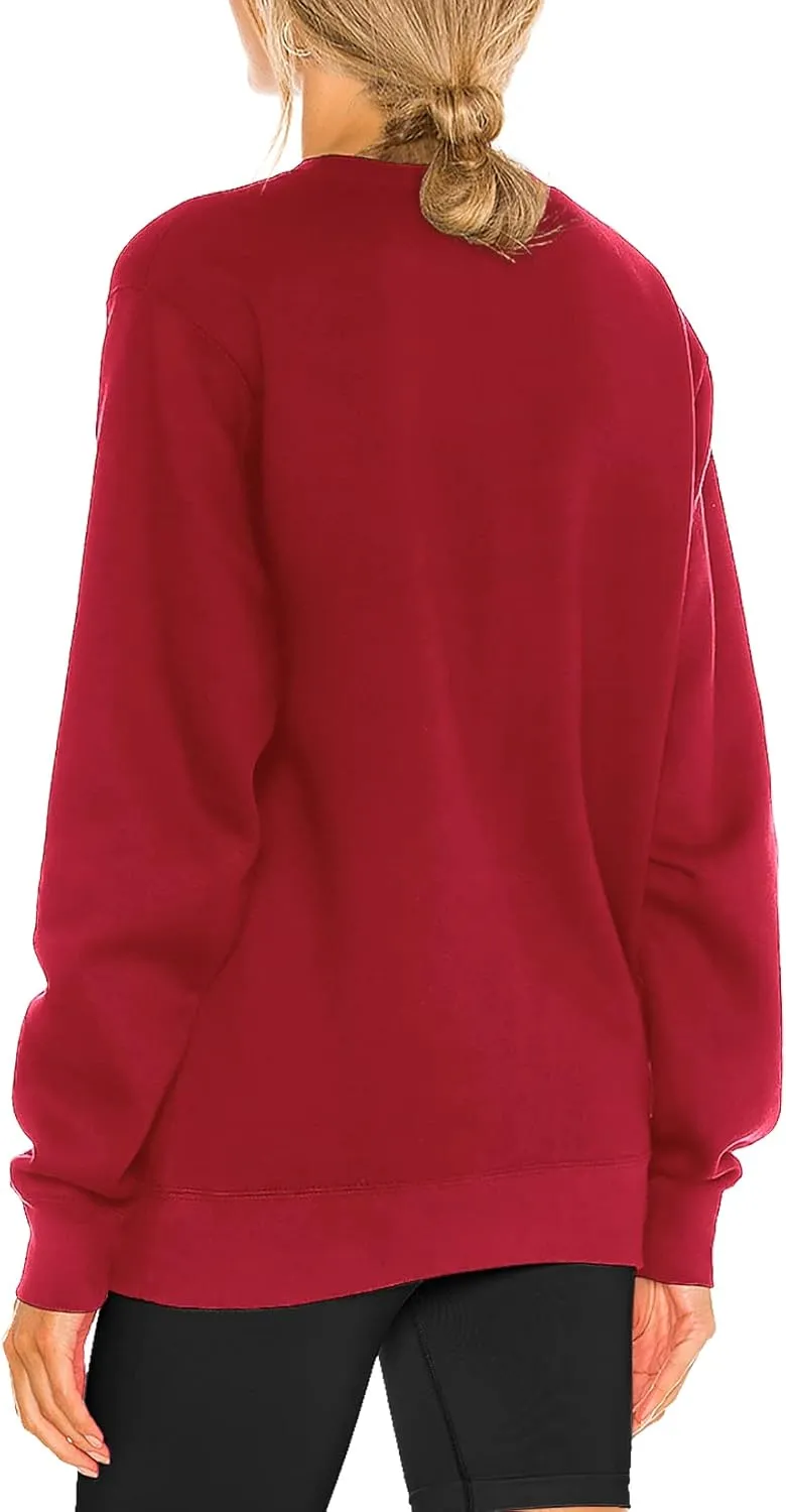 H HIAMIGOS Women's Casual Long sleeves Sweatshirt Tops Basic Loose Fit Round Neck Lightweight Tunic Pullover With Pocket