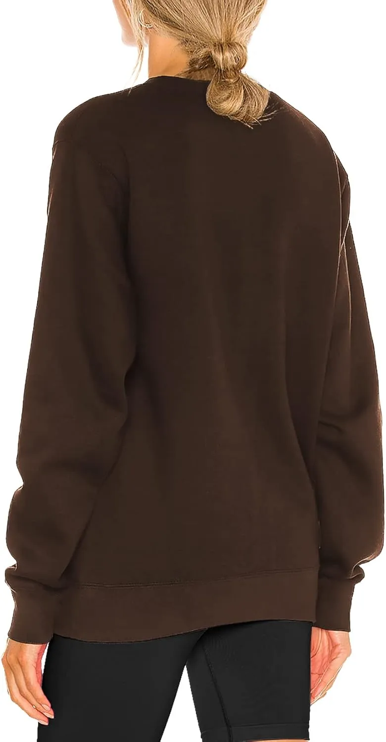 H HIAMIGOS Women's Casual Long sleeves Sweatshirt Tops Basic Loose Fit Round Neck Lightweight Tunic Pullover With Pocket