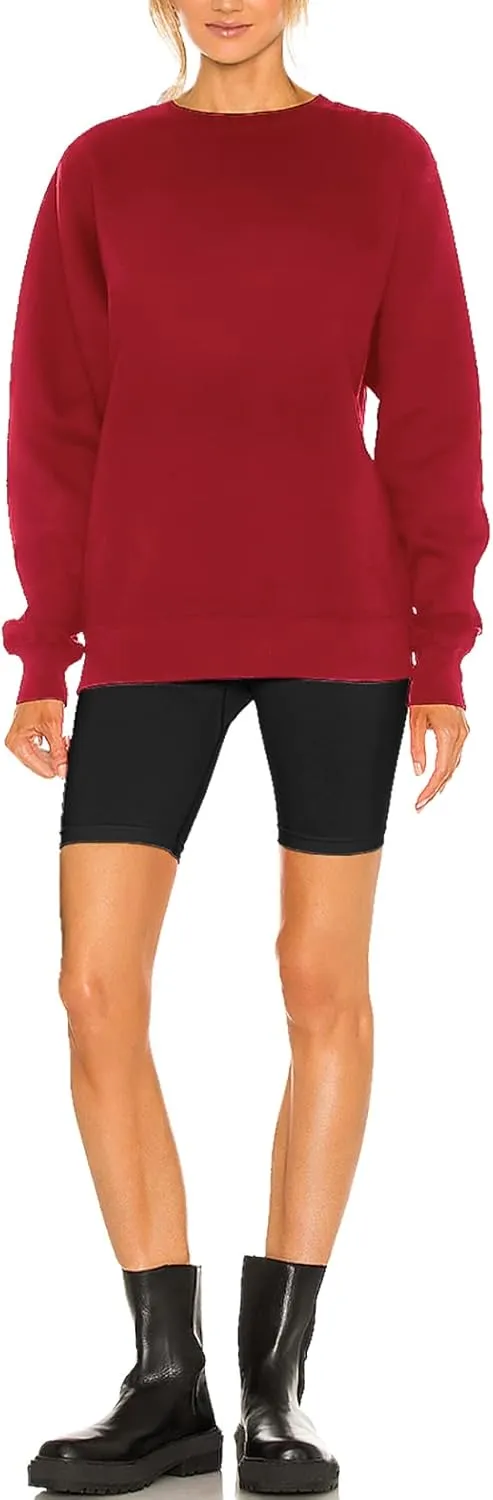H HIAMIGOS Women's Casual Long sleeves Sweatshirt Tops Basic Loose Fit Round Neck Lightweight Tunic Pullover With Pocket
