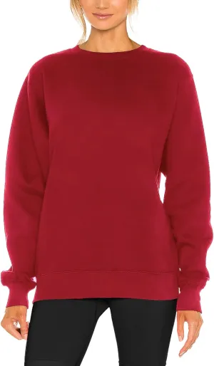 H HIAMIGOS Women's Casual Long sleeves Sweatshirt Tops Basic Loose Fit Round Neck Lightweight Tunic Pullover With Pocket