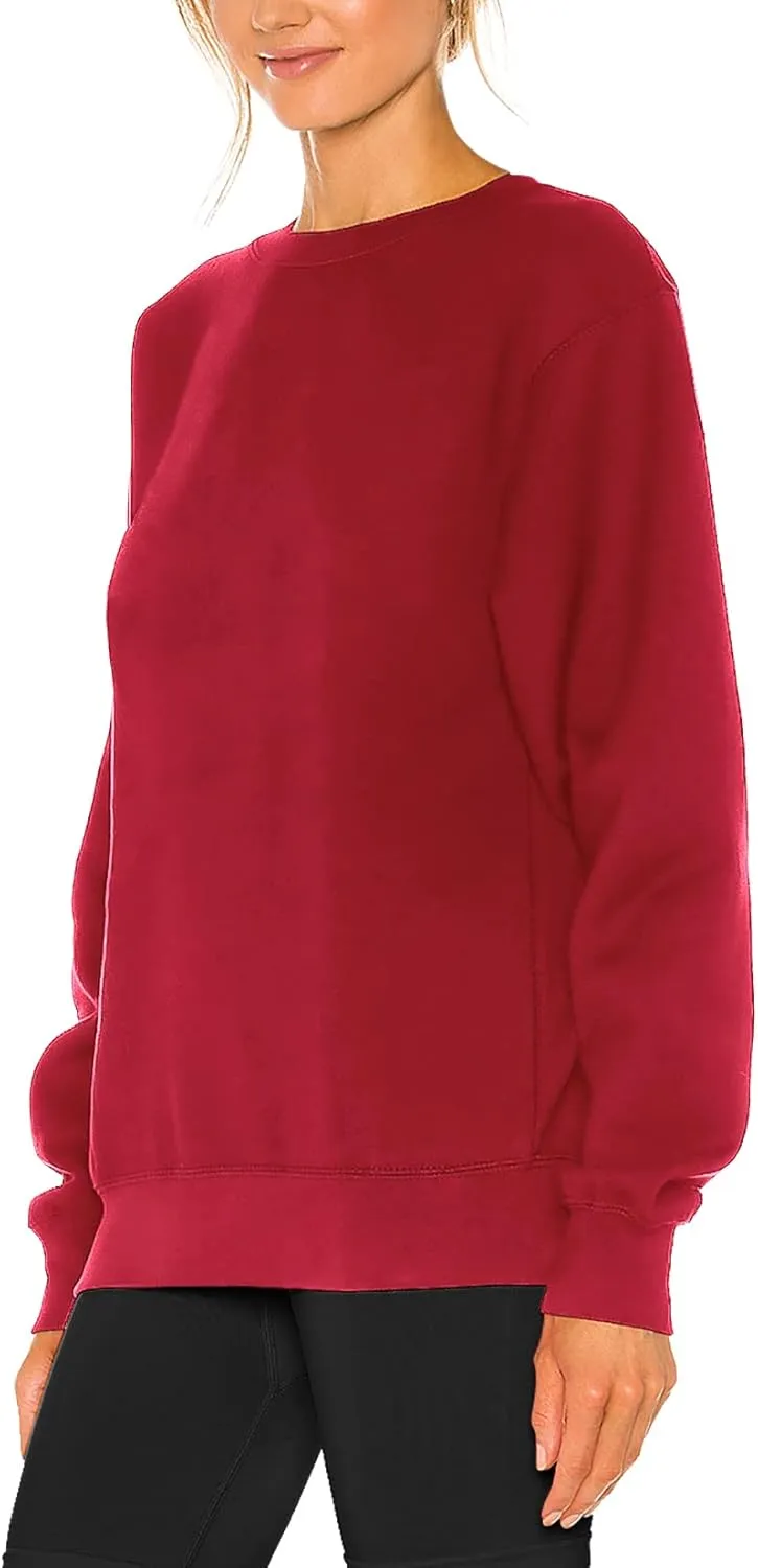 H HIAMIGOS Women's Casual Long sleeves Sweatshirt Tops Basic Loose Fit Round Neck Lightweight Tunic Pullover With Pocket