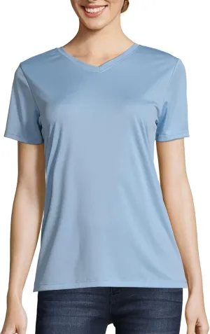 Hanes Women's Cooldri Short Sleeve Performance V-Neck T-Shirt (1 Pack)